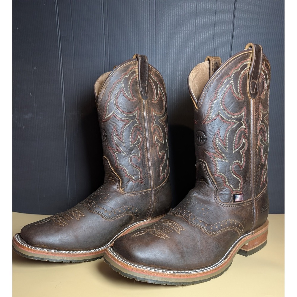 DOUBLE H MEN'S 10 EE ICE Saddle Vamp Tan Western Work Boots Square Soft Toe
